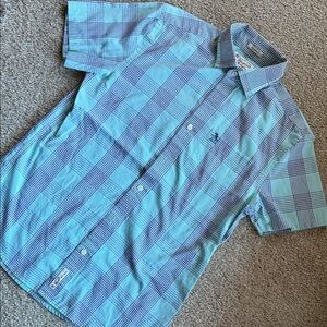 Original Penguin Teal and Navy Checkered Shirt